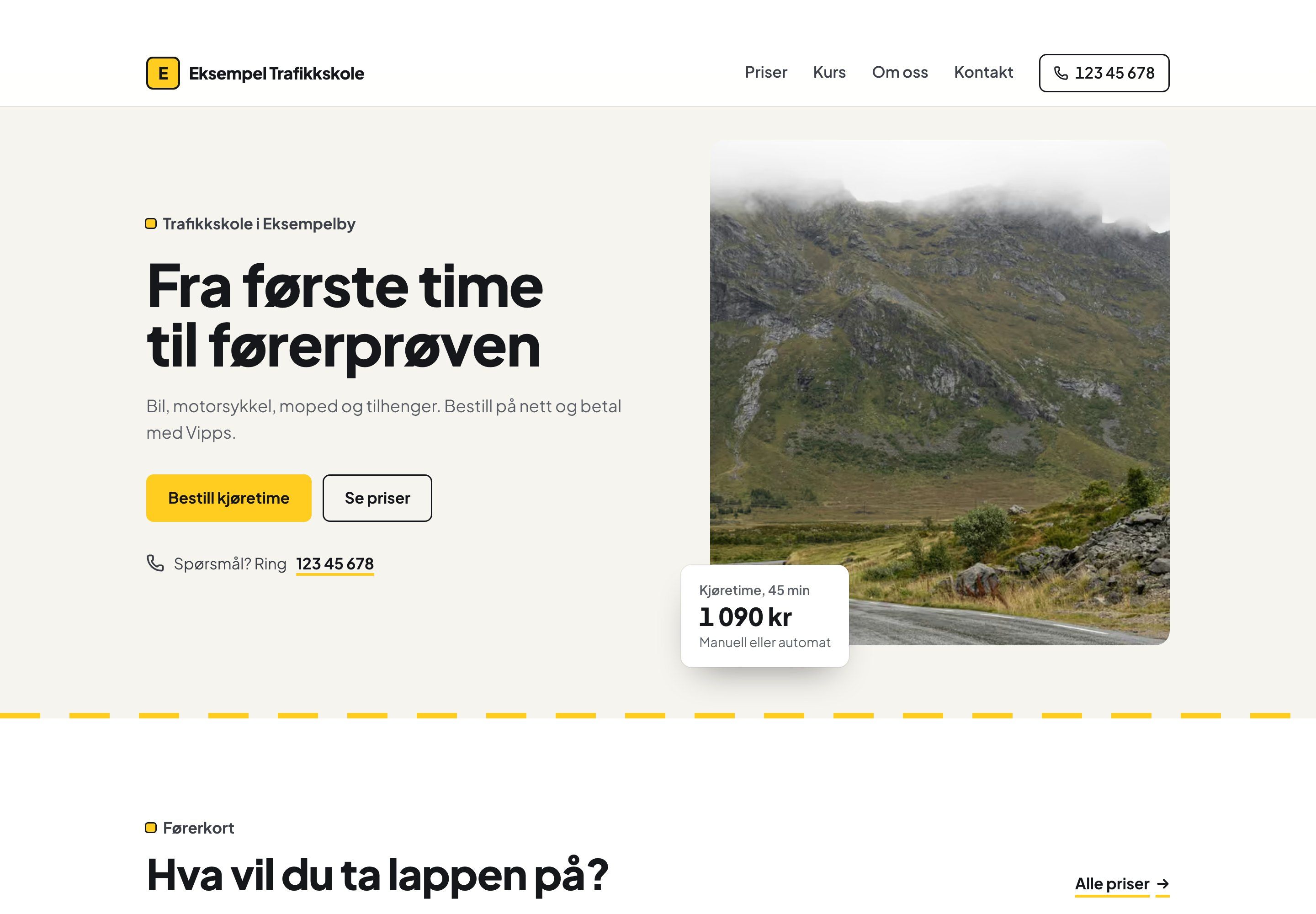 Forhåndsvisning av malen Lokal